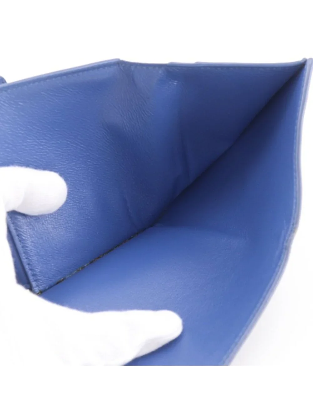 Balenciaga Paper Mini Wallet Leather Blue Bifold